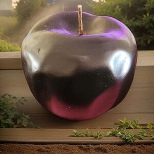 Vintage Ceramic Black Apple by Apropos Decor 3.5" X 3.5"